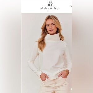 Dudley Stephens Park Slope Turtleneck in Vello Fleece in Cream Size Small